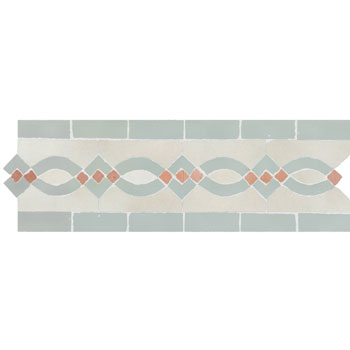 Mosaic House Moroccan tile Zitoune 1-30-22 White,   Light Pink,   celadon, celadon, green   solid  